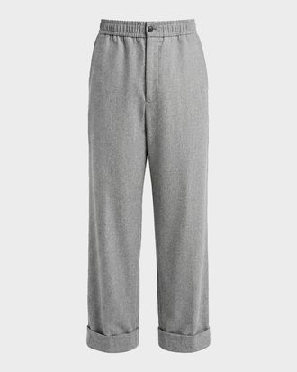 Giorgio Armani Men & apos;s Stretch Wool-Cashmere Straight-Leg Trousers