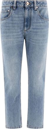 Brunello Cucinelli Denim Straight Pants With Shiny Bartack