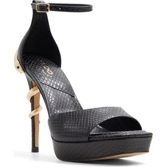 Aldo Medusa Ankle Strap Platform Sandal in Black at Nordstrom, Size 6.5