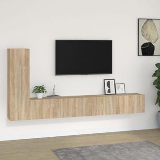 vidaXL Vidaxl - Set di Mobili Porta tv 3 pz Rovere Sonoma in Legno Multistrato