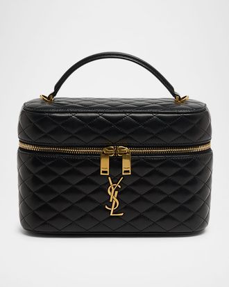 Saint Laurent Gaby Large YSL Vanity Bag in Quilted Leather