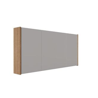 Saniclass Prime Spiegelkast - 140x63x16cm - inclusief zijpanelen - warm eiken