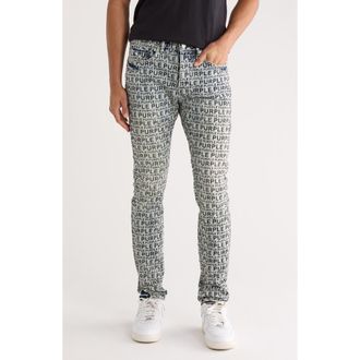 Purple Flocked Wordmark Skinny Jeans in Light Indigo at Nordstrom Rack, Size 28