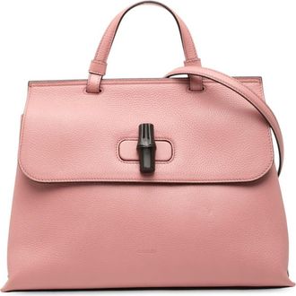 Gucci Pre-owned Gucci Medium Leather Bamboo Daily Satchel Ladies 392013 525040