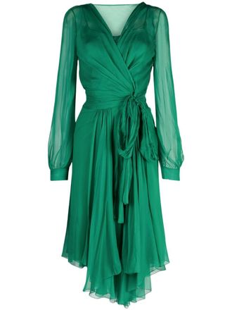 Alberta Ferretti Abito a portafoglio asimmetrico - Verde