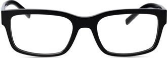 Dolce & Gabbana Eyewear logo-plaque rectangle-frame sunglasses - men - Acetate - One Size - Black