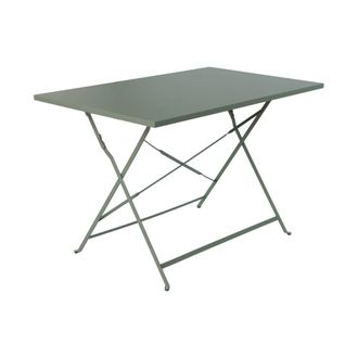 Sweeek Mesa de jard&iacute;n bistro plegable de metal 70cm, 4 plazas, verde kaki