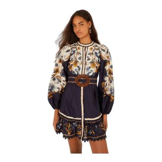 Farm Rio Abito Corto Natura Dorata - - Dresses - Donna - Blu - S