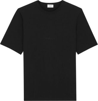 Saint Laurent Oversized T-shirt met ronde hals - Heren - T-shirts - Zwart - L - Katoen - Tops