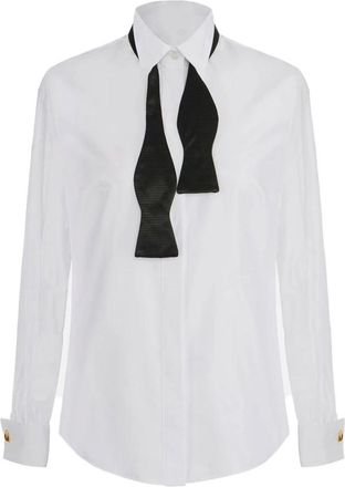 Elisabetta Franchi Camisa con Corbata de Lazo - Blouses & Shirts - Mujer - Blanco - XS