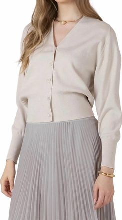 BLACK TAPE Clean Button Front Cardigan In Matte Pearl