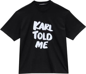 Karl Lagerfeld Told Me T-Shirt - Dames - T-shirts - Zwart - M - Katoen - Tops