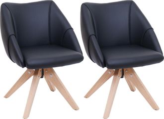 Hhg [nunca Usado] Juego De 2 Sillas De Comedor Hhg-525, Sillas De Cocina Giratorias, Sillas Tapizadas, Sillas De Mesa De Comedor, Giratorias, De Madera Y 