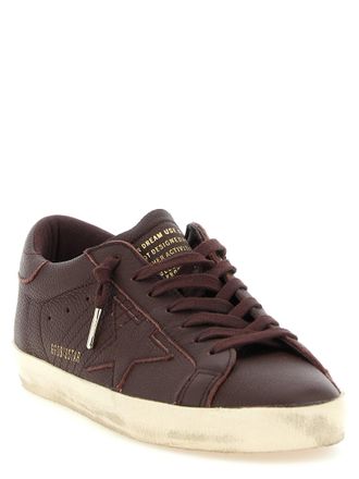 Golden Goose Mens Bordeaux Cowhide Low Top Sneakers