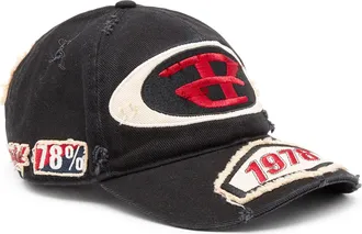 Diesel Baseball cap with embroidered patches - Caps - Man - Black