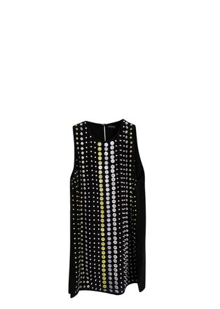 Versace Black Crystal & Bead Embellished Tunic Size XS