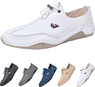 Generic Mens Orthopedic Shoes Handmade Flat Casual Suede Outdoor Walking Hiking Sneakers Lightweight Non-Slip Driving Shoes Unisex Comfort Slip On Sneakers Si