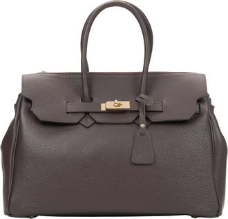 Estro & Luminara Satchel Handtas - Dames - Handtassen - Bruin - ONE Size - Leer - Tassen