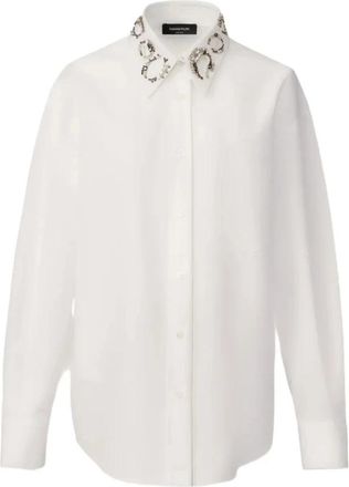 Fabiana Filippi Poplin Lange Blouse - Dames - Overhemden - Wit - S - Katoen - Overhemden