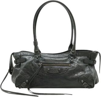 Balenciaga Pre-owned Vintage Schoudertote Tas - Dames - Vintage Handtas - Zwart - ONE Size - Leer - Vintage