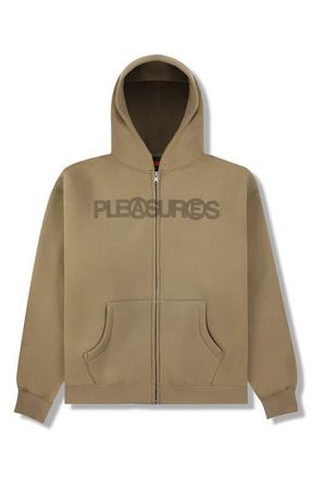 Pleasures Zine Zip Hoodie in Mud at Nordstrom, Size Xx-Large