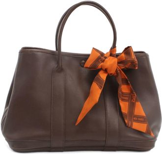 Herm&egrave;s Brown Havane Swift Leather Tote Bag (Pre-Owned)