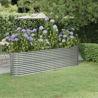 vidaXL Vidaxl - Jardinera Arriate Acero Galvanizado Plata 260x40x68 Cm