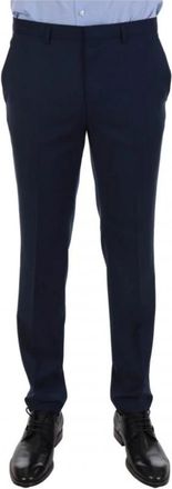 HUGO BOSS Suit Pants Hesten 204 - Heren - Nette broeken - Blauw - XL - Leer - Broeken
