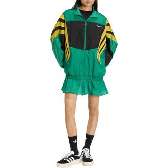 adidas Originals Santiago Peplum Track Jacket in Bold Green at Nordstrom, Size Large