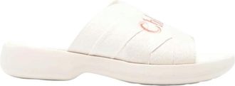 Chlo&eacute; White Logo Sandals