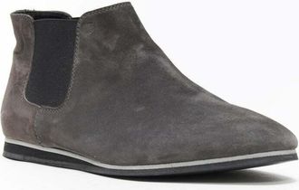 Tod's Tods No Code dark grey suede flat ankle bootie