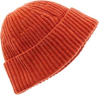 Brunello Cucinelli MenS Carrot Wool Ribbed Knit Hat, Size M