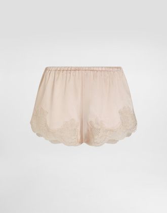 Dolce & Gabbana Stretch Satin Lingerie Shorts - Woman Underwear Blush Silk 1