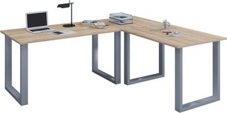 ebuy24 Vcm Vcm Escritorio De Madera Escritorio De Esquina Liso 130x130 L Forma Izquierda O Derecha Placa De Mesa De Trabajo 50 Cm De Profundidad Mesa De Orde