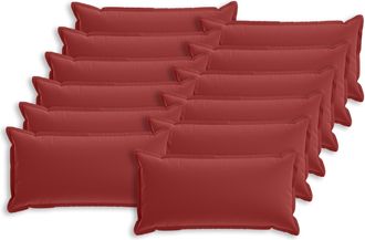 vidaXL Funda De Almohada 12 Uds. Houten Rojo Vino 40 X 80 Cm Poli&eacute;ster Vidaxl