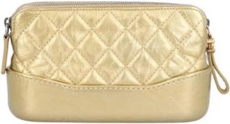Chanel Pre-owned Chain/Shoulder wallet - Dames - Vintage Schoudertas - Geel - ONE Size - Leer - Vintage
