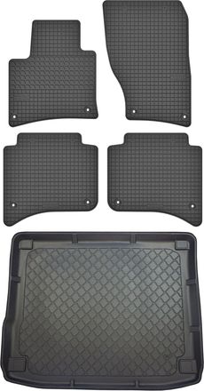 OEM Volkswagen Touareg Ii Van De 02.2010 A 03.2018 Set - Alfombrillas De Goma Para Coche + Alfombrilla Para Maletero