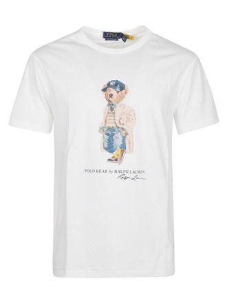 Polo Ralph Lauren White Bear Graphic Cotton T-Shirt