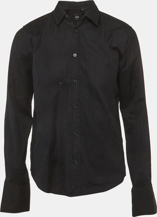 HUGO BOSS Boss By Hugo Boss Black Striped Cotton Slim Fit Shirt