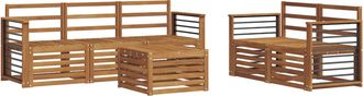 vidaXL Conjunto De Sof&aacute;s De Exterior 6 Uds. Natural Vidaxl