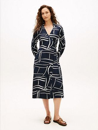 Tommy Hilfiger Vestido midi amplio cruzado