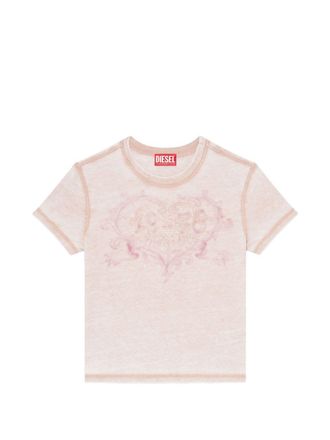 Diesel Camiseta de mezcla de algod&oacute;n con logo de Diesel