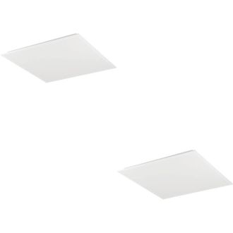 Loops 2 PACK White Square Ceiling Light - Semi Flush Modern Panel Lighting