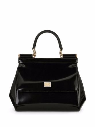 Dolce & Gabbana medium Sicily tote bag - women - Calf Leather/Calf Leather/Cotton - One Size - Black