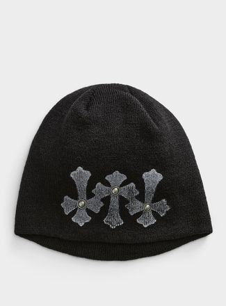 Djab Mens Gothic cross cuffless Tuque HatImported from Seoul
