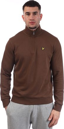 Lyle & Scott Heren Sweatshirt met Kwartrondsluiting (Bruin)