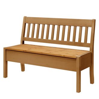 Maison Belfort home24 Maison Belfort Sitzbank Boston I Massivholz Kiefer Laugenfarbig 131x93x46 cm (BxHxT) Landhaus