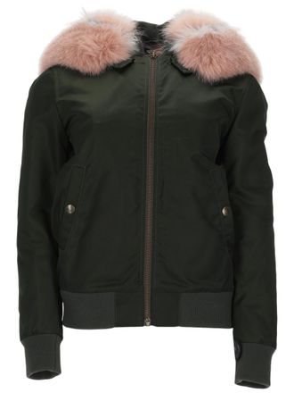 Mr & Mrs Italy Bomber Jacket with Plush Fur Collar