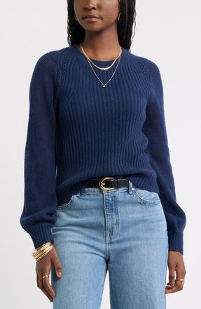 Treasure & Bond Wool & Cashmere Blend Crewneck Sweater in Navy Still at Nordstrom, Size Xx-Large