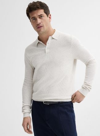 Le 31 Mens Optical honeycomb knit Polo Shirt